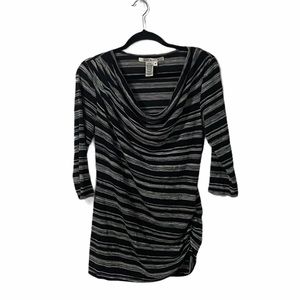 Max Studio Black & White Striped Long Shirt